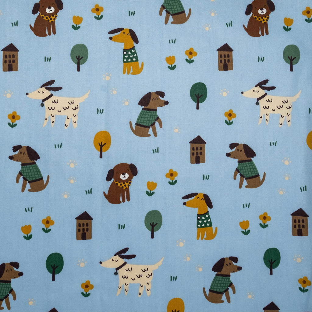 MAISON DE JARDIN BLEUE EN POPLIN IMPRIMÉE POUR ENFANTS