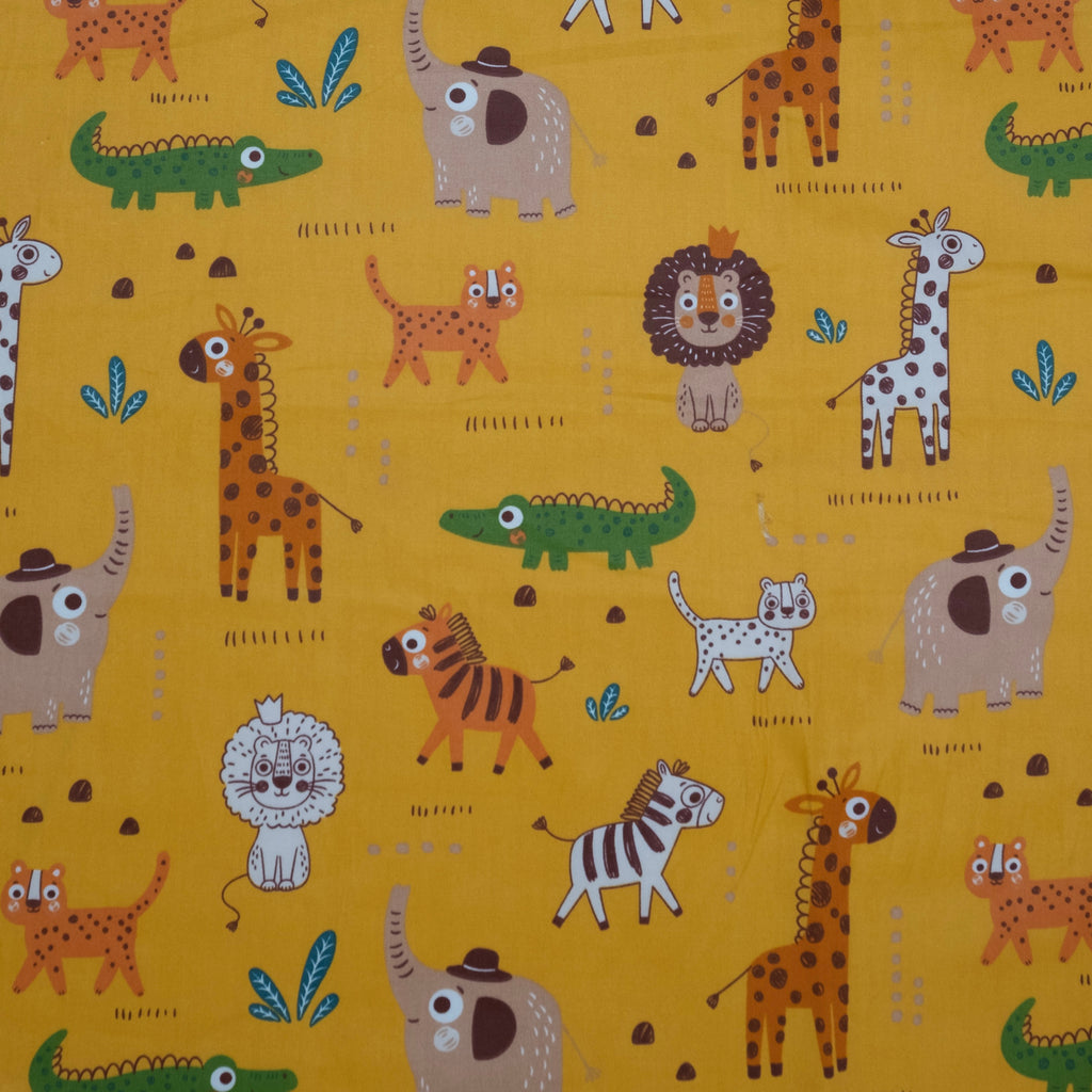 POPELÍN ESTAMPADO INFANTIL SAFARI AMARILLO