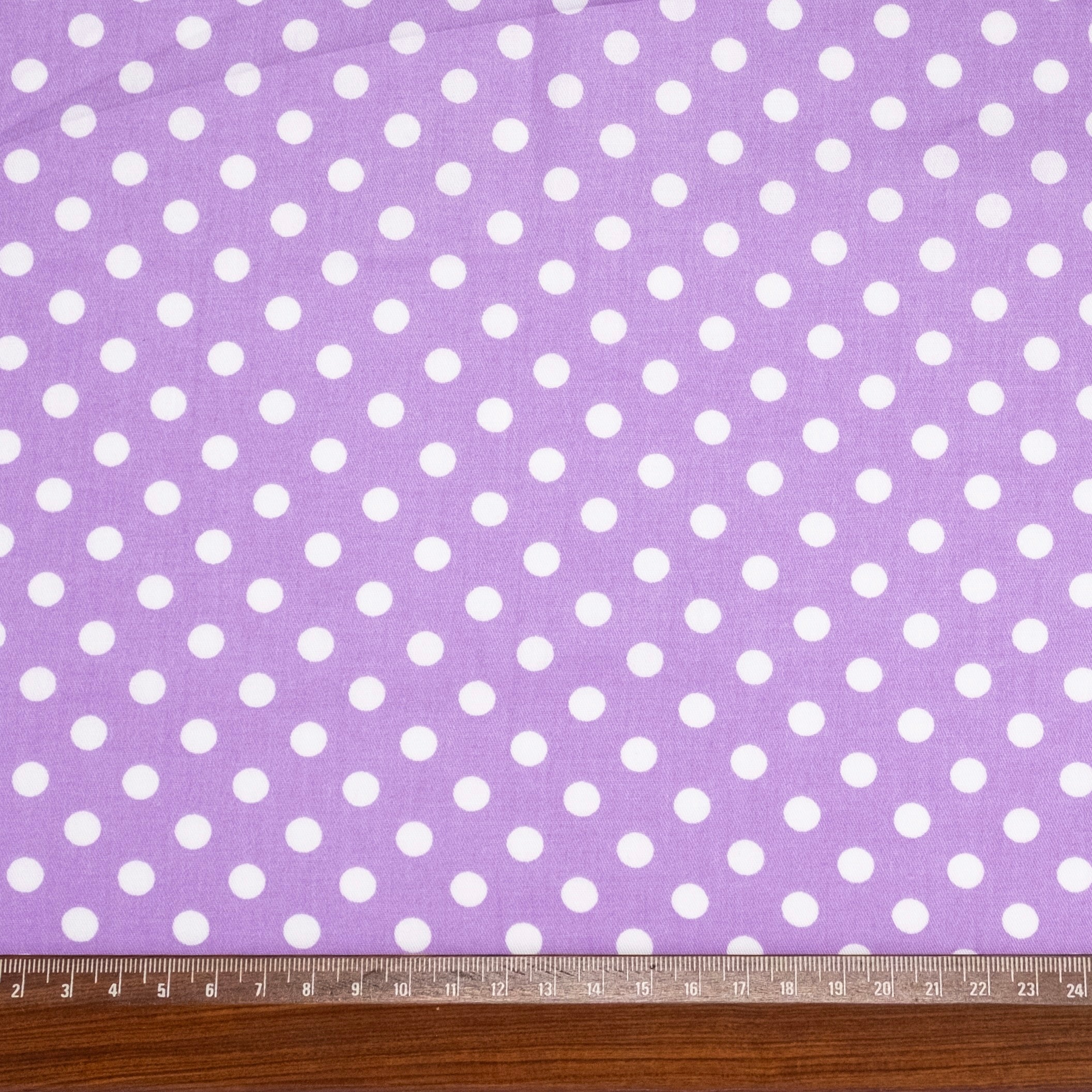 POPELÍN ESTAMPADO TOPOS LILA