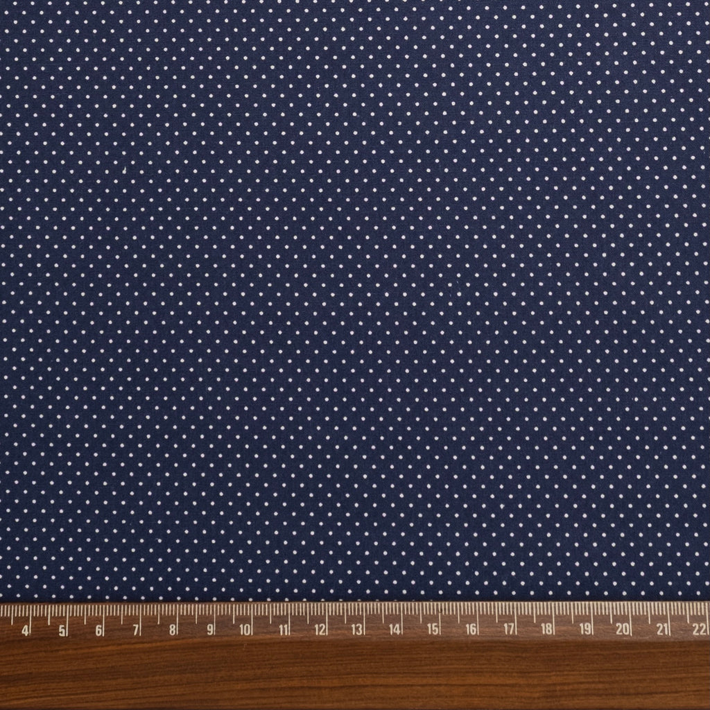 POPELÍN ESTAMPADO MICRO TOPOS AZUL MARINO