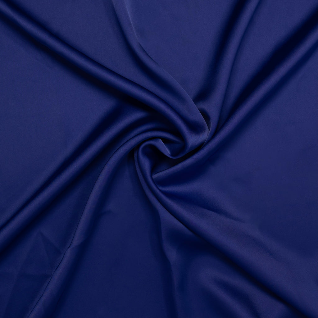 TISSU DE ROBE EN SATIN BLEU FONCÉ