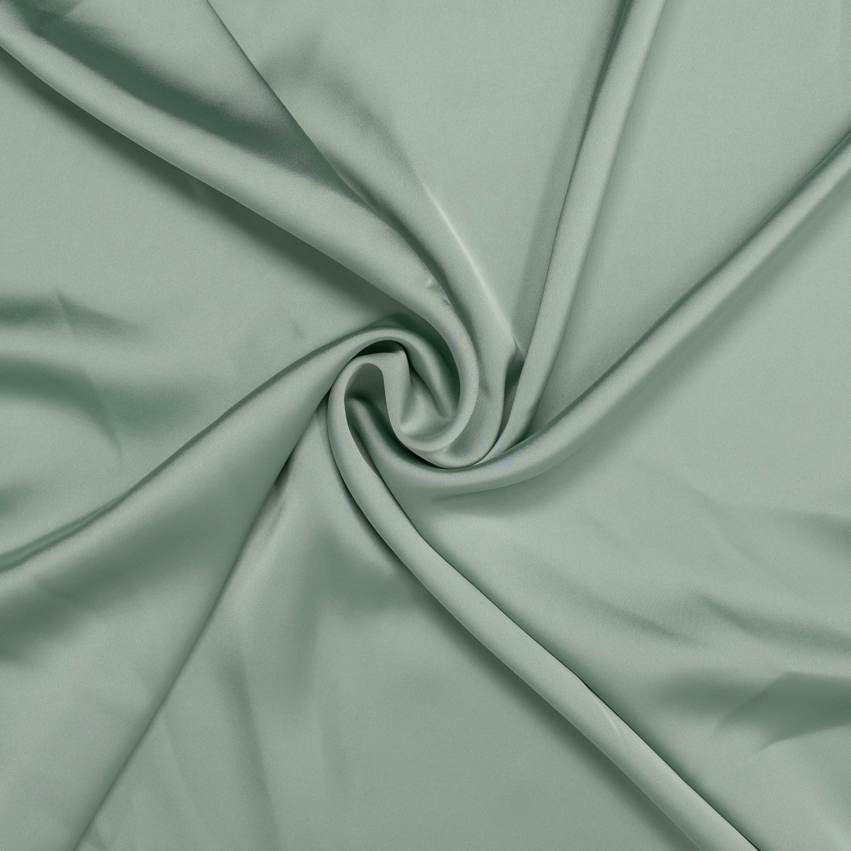 TISSU DE ROBE EN SATIN VERT AIGUE-MARINE