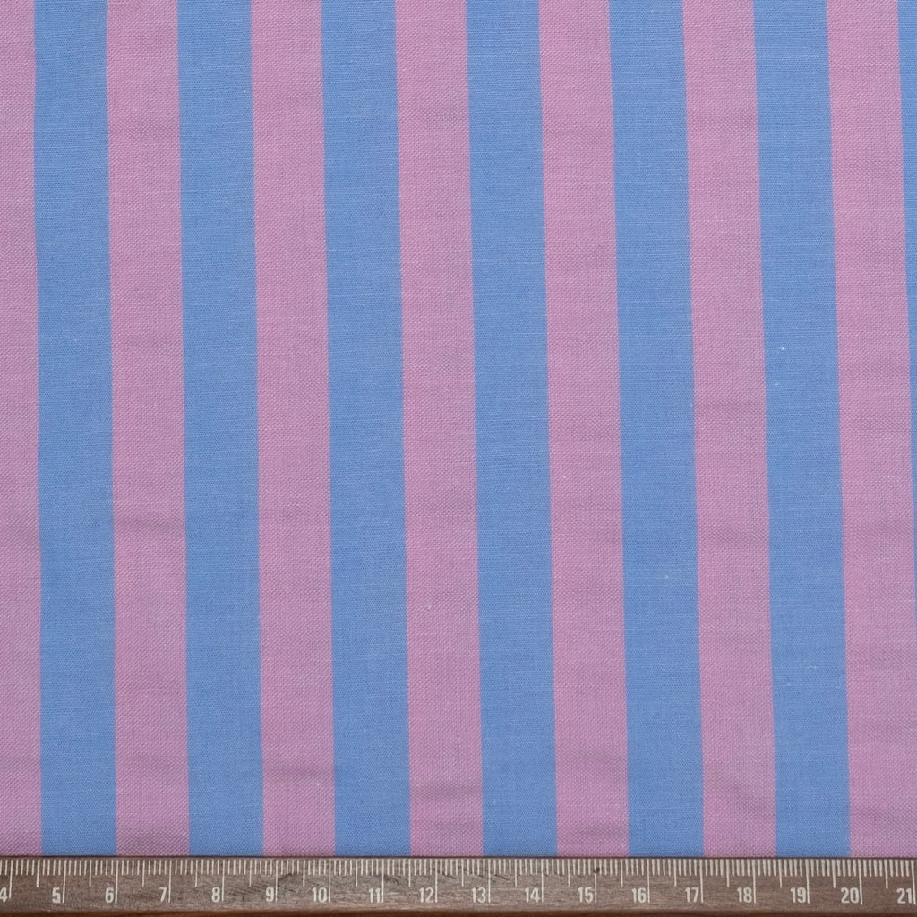 POPELÍN ESTAMPADO RAYAS PASTEL ROSA - AZUL