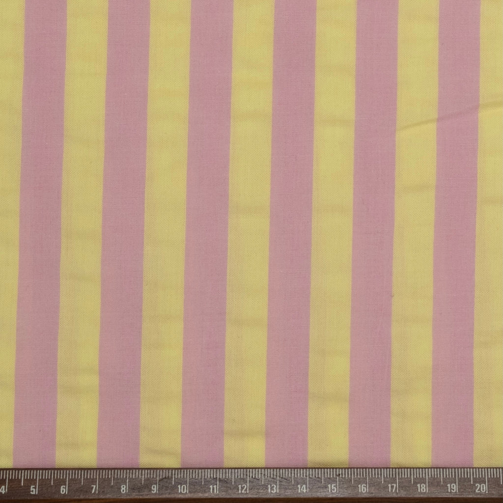 POPELÍN ESTAMPADO RAYAS PASTEL ROSA - AMARILLO