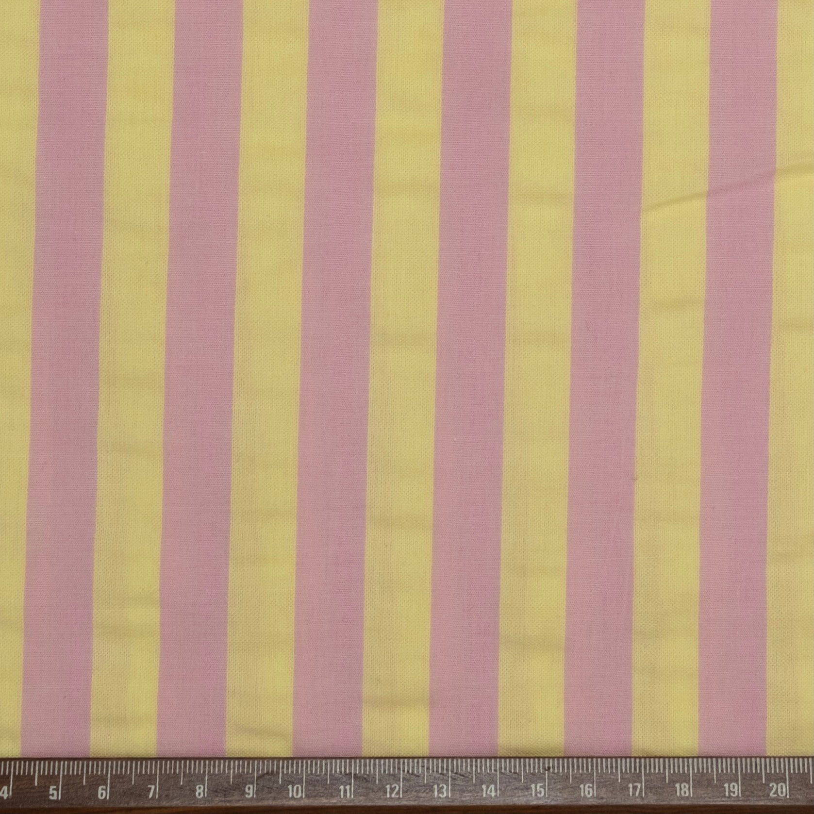 POPELÍN ESTAMPADO RAYAS PASTEL ROSA - AMARILLO