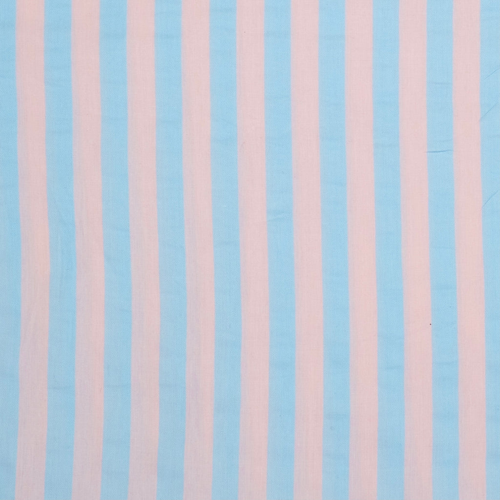 POPELÍN ESTAMPADO RAYAS PASTEL ROSA PALO - AZUL