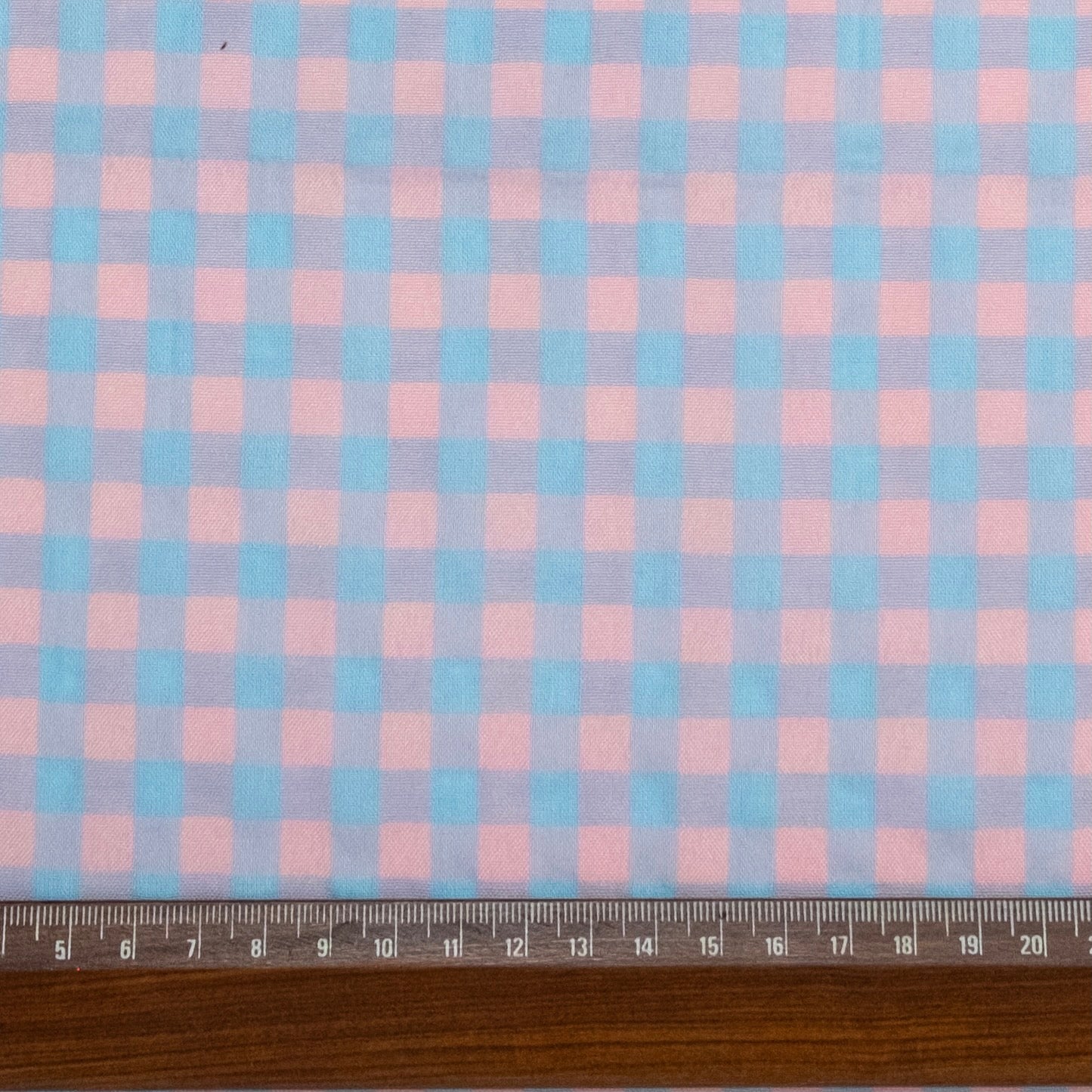 VICHY SEERSUCKER AZUL - ROSA PALO