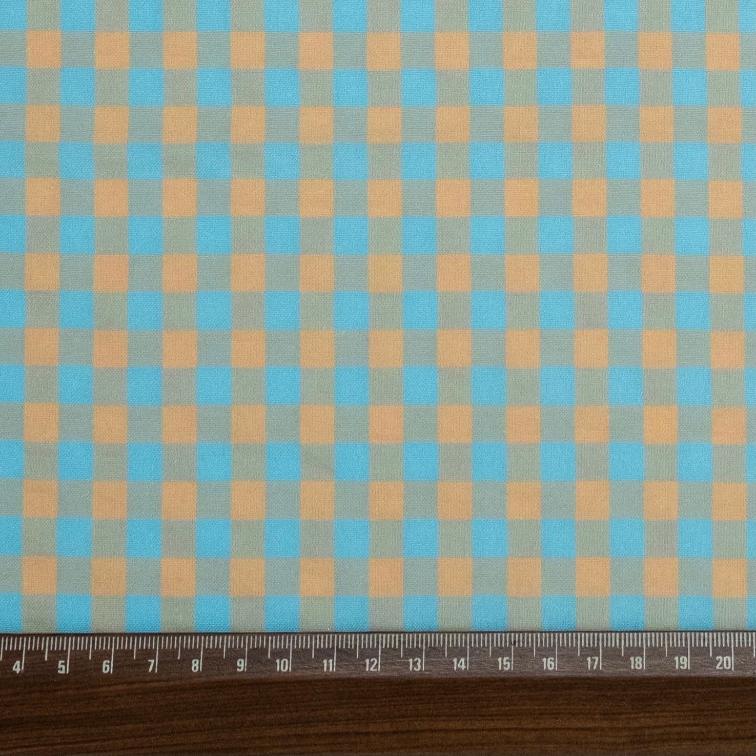 VICHY SEERSUCKER AZUL - BEIGE