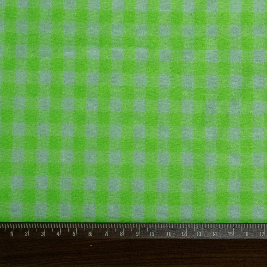VICHY SEERSUCKER VERT FLUORESCENT