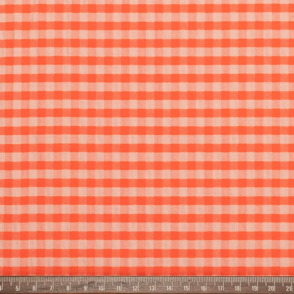 VICHY SEERSUCKER MINI CORAL FLUOR